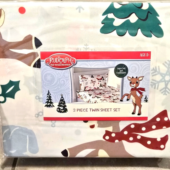 NWT 🎄 Rudolph the Red-Nosed Reindeer Twin Sheet Set 🎄 - Picture 1 of 3